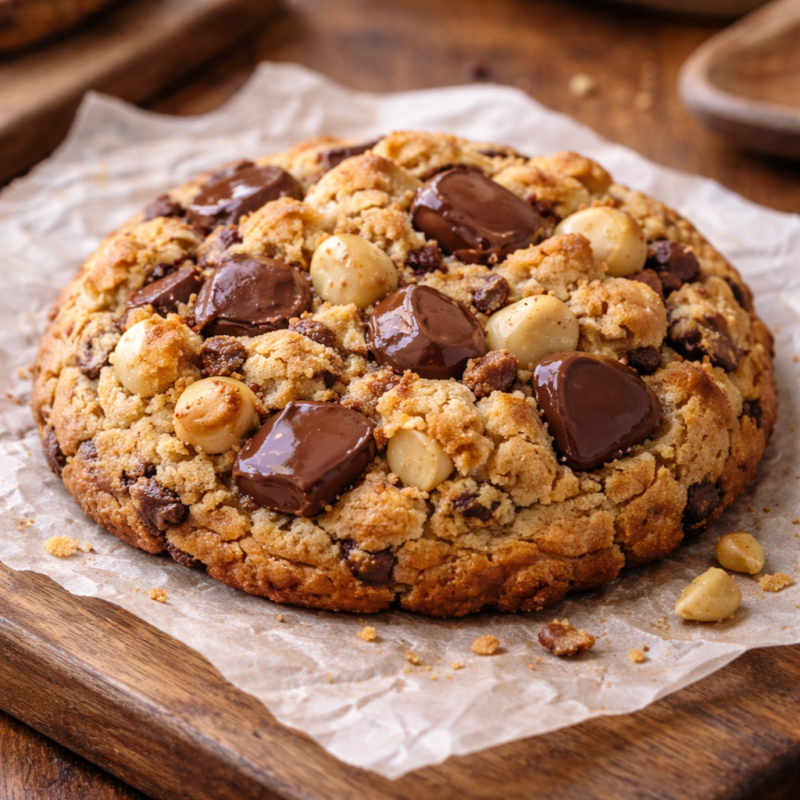 Cookie chocolat au lait et noix de macadamia 120g – Cookie artisanal